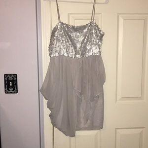 Silver sequin formal dress